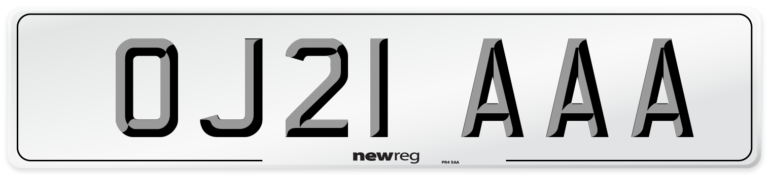 OJ21 AAA Number Plate from New Reg